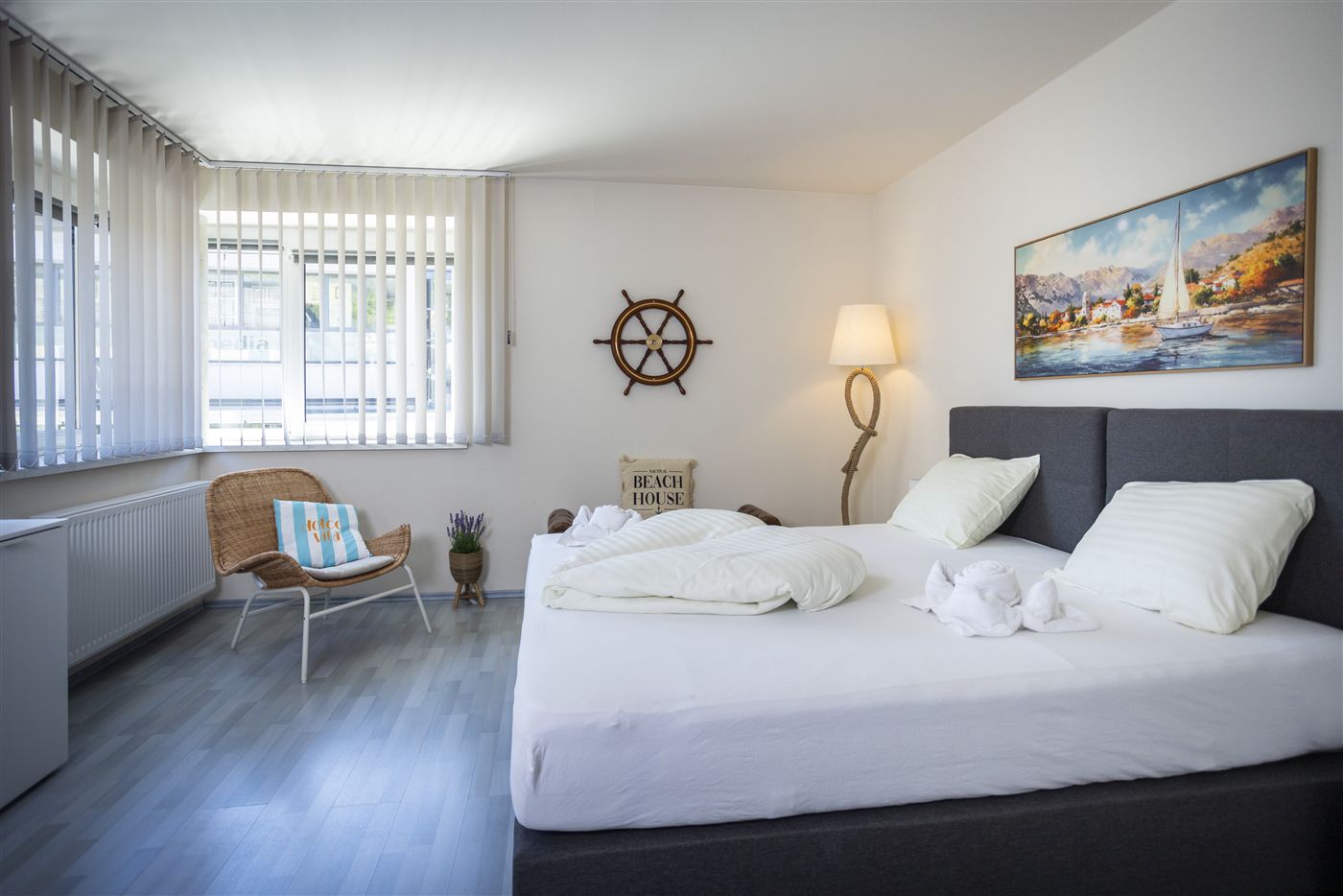 Helles Apartment Hafenruhe mit Sitzecke